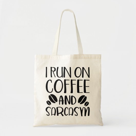Ik loop op koffie en Sarcasm Tote Bag (Voorkant)