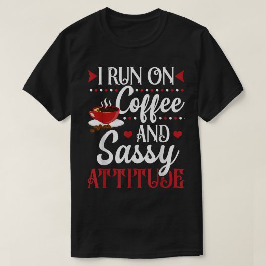 Ik loop op koffie en smalle houding t-shirt (Design voorkant)