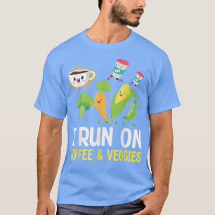 Ik loop op koffie en Veggies Happy Vegetarie Diet T-shirt