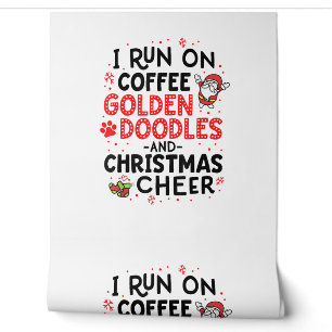 Ik loop op koffie Golden Doodles en Kerstmis. Behang