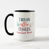 Ik Loop op Koffie Knuffels Hondse Liefde Koraal Te Mok (Links)