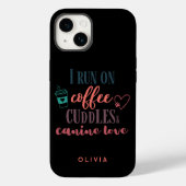 Ik Loop op Koffie Knuffels Hondse Liefde Teal Kora Case-Mate iPhone Case (Achterkant)