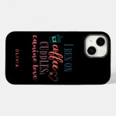 Ik Loop op Koffie Knuffels Hondse Liefde Teal Kora Case-Mate iPhone Case (Achterkant (horizontaal))
