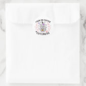 Ik loop op koffie & schattigheid Zoete Kitty-ontwe Ronde Sticker (Tas)