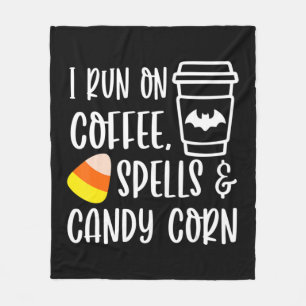 Ik loop op koffiebellen en snoepgoed in de herfst fleece deken