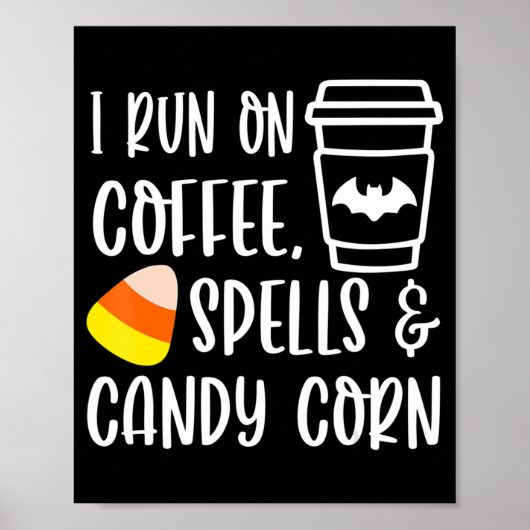 Ik loop op koffiebellen en snoepgoed in de herfst poster (Voorkant)