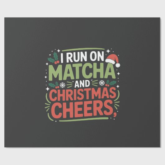 Ik loop op Matcha en Kerst Cheers Groene Drank  Cadeaupapier (Vlak)