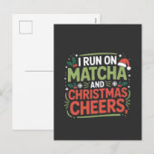 Ik loop op Matcha en Kerst Cheers Groene Drank Feestdagenkaart (Voorkant / Achterkant)