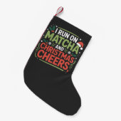 Ik loop op Matcha en Kerst Cheers Groene Drank Kleine Kerstsok (Voorkant (Hangend))