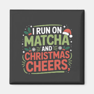 Ik loop op Matcha en Kerst Cheers Groene Drank Magneet