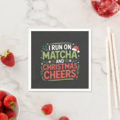Ik loop op Matcha en Kerst Cheers Groene Drank Servet (Insitu)