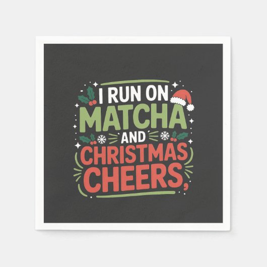 Ik loop op Matcha en Kerst Cheers Groene Drank Servet (Voorkant)