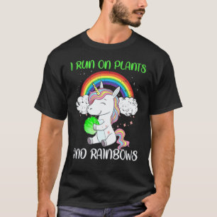 Ik Loop Op Planten En Regenbogen - Vegan Eenhoorn T-shirt