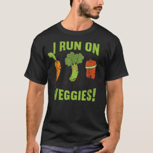 Ik loop op vegetgies Vegetable Vegetarian Plant Fu T-shirt