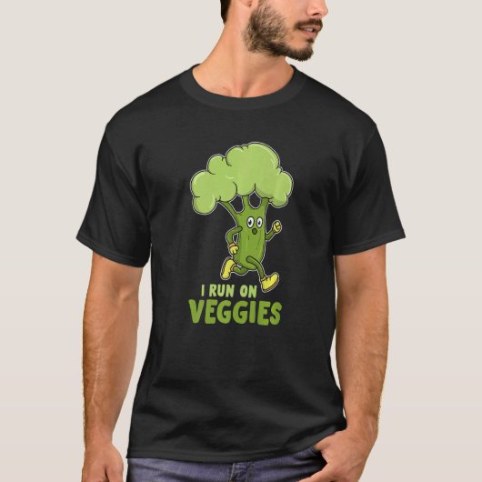 Ik loop op Veggies de sportieve broccoli T-shirt (Voorkant)