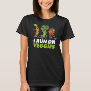 Ik loop op Veggies Vegan Carrot Diet Food World Ve T-shirt