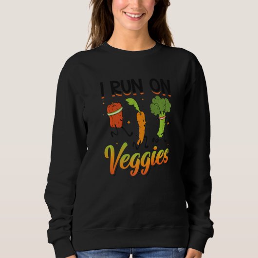 Ik loop op Veggies Vegan Runner Trui (Voorkant)