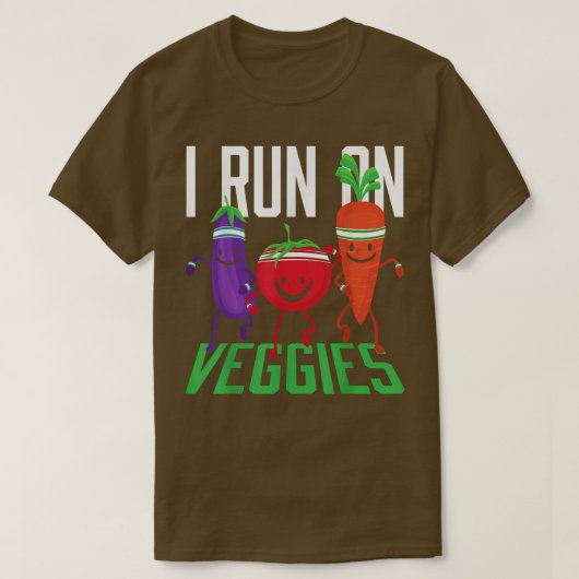 Ik loop op Veggies Vegans Vegetarian T-Shirt (Design voorkant)