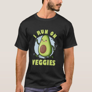 Ik loop op Veggies Vegetarian die Vegan Runner T T-shirt