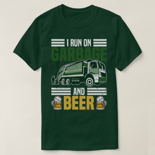 Ik loop op vuilnis en bierafval, vuilniswagen W T-shirt (Design voorkant)