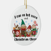 Ik loop op warme cacao en kerstmis. keramisch ornament (Rechts)