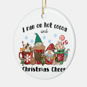 Ik loop op warme cacao en kerstmis. keramisch ornament (Links)