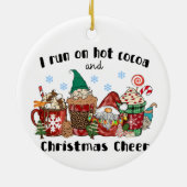 Ik loop op warme cacao en kerstmis. keramisch ornament (Achterkant)