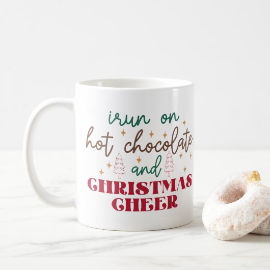 Ik loop op warme chocolademelk - Kerstmis Koffiemok (Met donut)