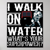 Ik loop op Water Ice Hockey T-shirt Mannen Poster (Voorkant)