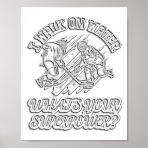 Ik loop op waterijs ijshockey grappige cadeaus voo poster