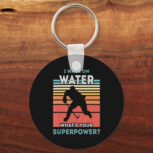 Ik loop op waterijshockey sleutelhanger (Voorkant)