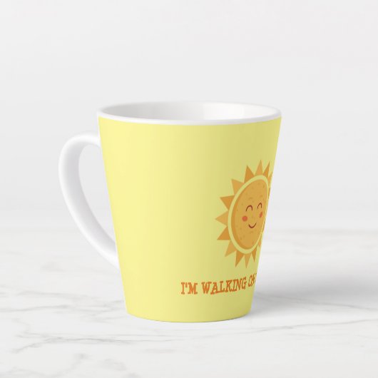 Ik loop op zonneschijn... met twee tonnen tweetone latte mok (Linkerhoek)