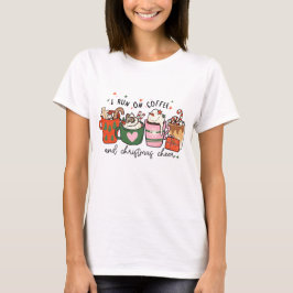 Ik loop rond op Koffee-kerst, grappige kerst T-shirt