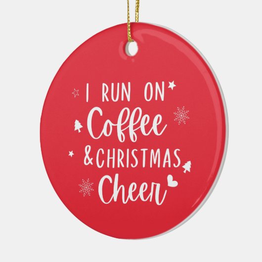 Ik loop rond op Koffee Kerstmis   Keramisch Ornament (Links)