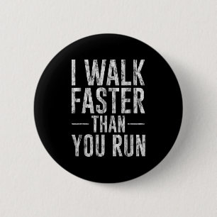 Ik loop sneller dan jij motivatie marathon jok ronde button 5,7 cm
