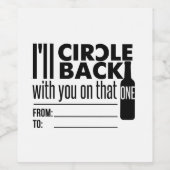 Ik loop terug op die. Funny Purim Wijn Etiket (Enkel label)