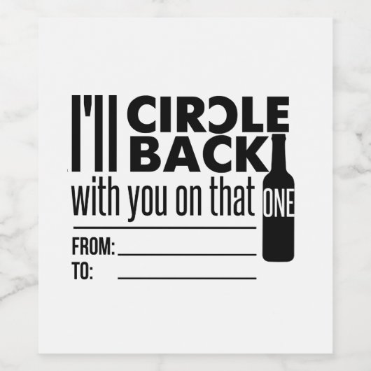 Ik loop terug op die. Funny Purim Wijn Etiket (Enkel label)