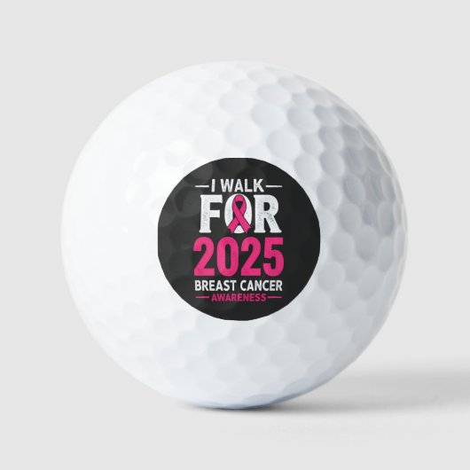 Ik loop voor 2025 Borstkanker Mannen Basic T-shirt Golfballen (Voorkant)