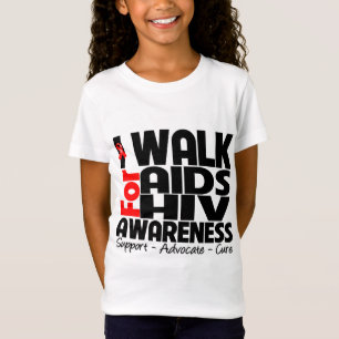 Ik loop voor AIDS HIV-bewustzijn T-shirt