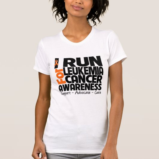 Ik loop voor het bewustzijn van leukemie-kanker t-shirt (Voorkant)