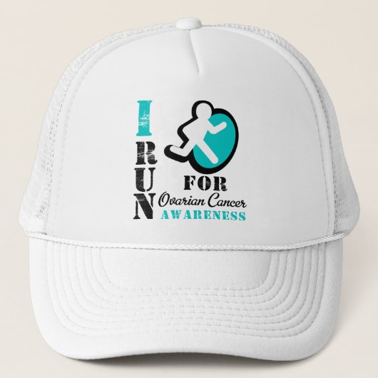 Ik loop voor het bewustzijn van ovariumkanker trucker pet (Voorkant)