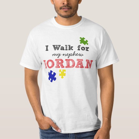Ik loop voor ... Jordan Autism T-Shirt (Voorkant)