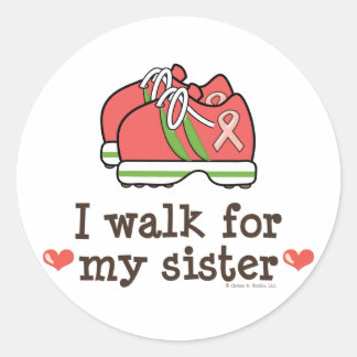 Ik loop voor mijn zuster borstkanker lopen Sticker