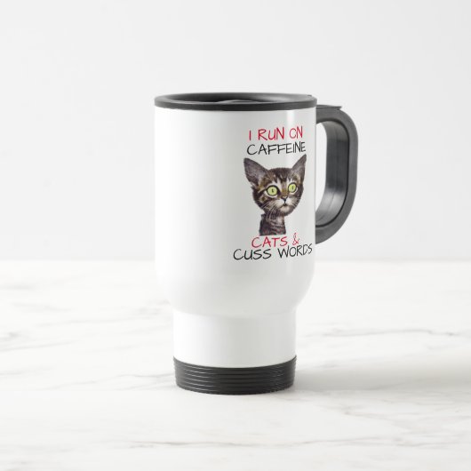 IK LOS OP CAFFEINE CATS & CUSS WORDS REISBEKER (Voorkant rechts)