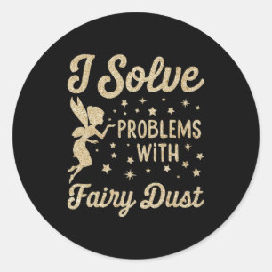 Ik los problemen op met Fairy Dust Christmas Ronde Sticker