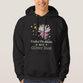 Ik los problemen op met glitterstof eenhoorn Gezeg Hoodie (Voorkant)