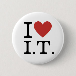 Ik ❤️ Love I.T. Aanpasbare Spelden Ronde Button 5,7 Cm