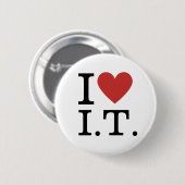 Ik ❤️ Love I.T. Aanpasbare Spelden Ronde Button 5,7 Cm (Voorkant /achterkant)