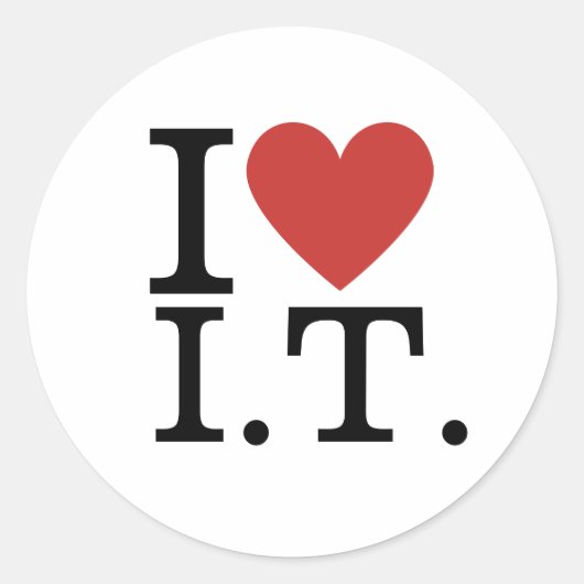 Ik ❤️ Love I.T. AANPASBARE Stickers (Voorkant)
