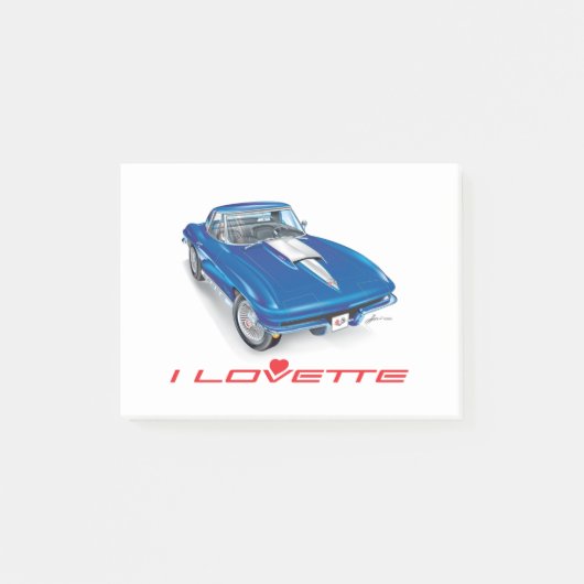 Ik LOVETTE UNIEKE AUTO ONTWERP POST-IT NOTITIES Post-it® Notes (Voorkant)